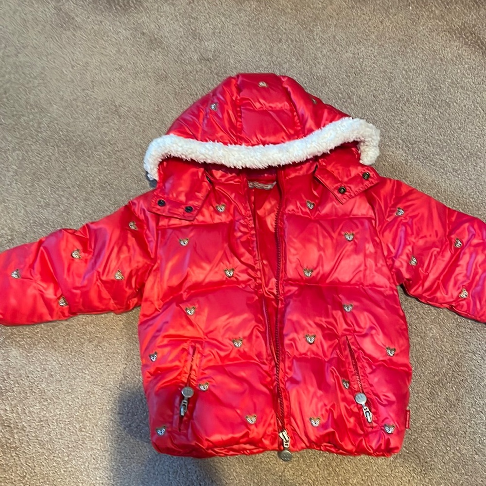 Miki House kids red down jacket with hooded size 4
